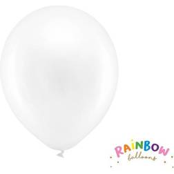 PartyDeco Latex balloons white metallic 30c. [Levering: 6-14 dage]